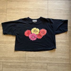 Bonjour Vintage Flower Crop Tshirt